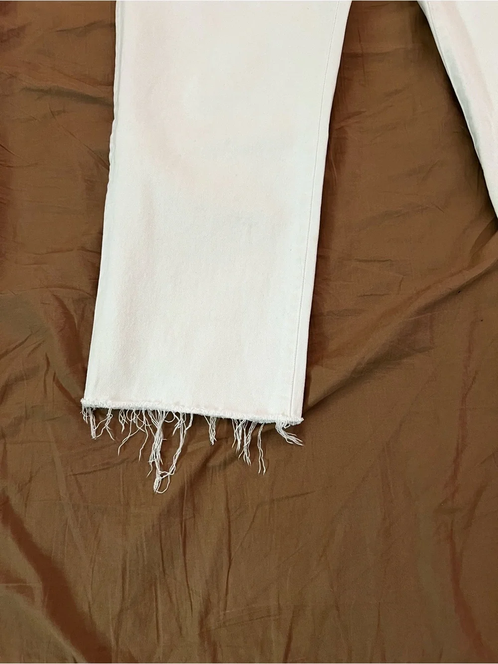 Madewell White Cropped Raw-Hem Jeans
